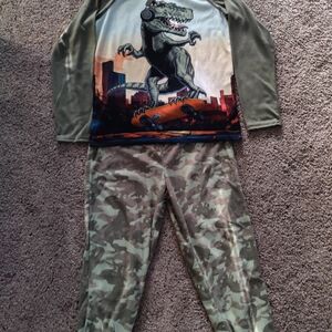 Wonder Nation Dinosaur Pajama Set - Olive and Camo